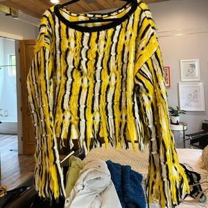 boho fuzzy style oversized sweater